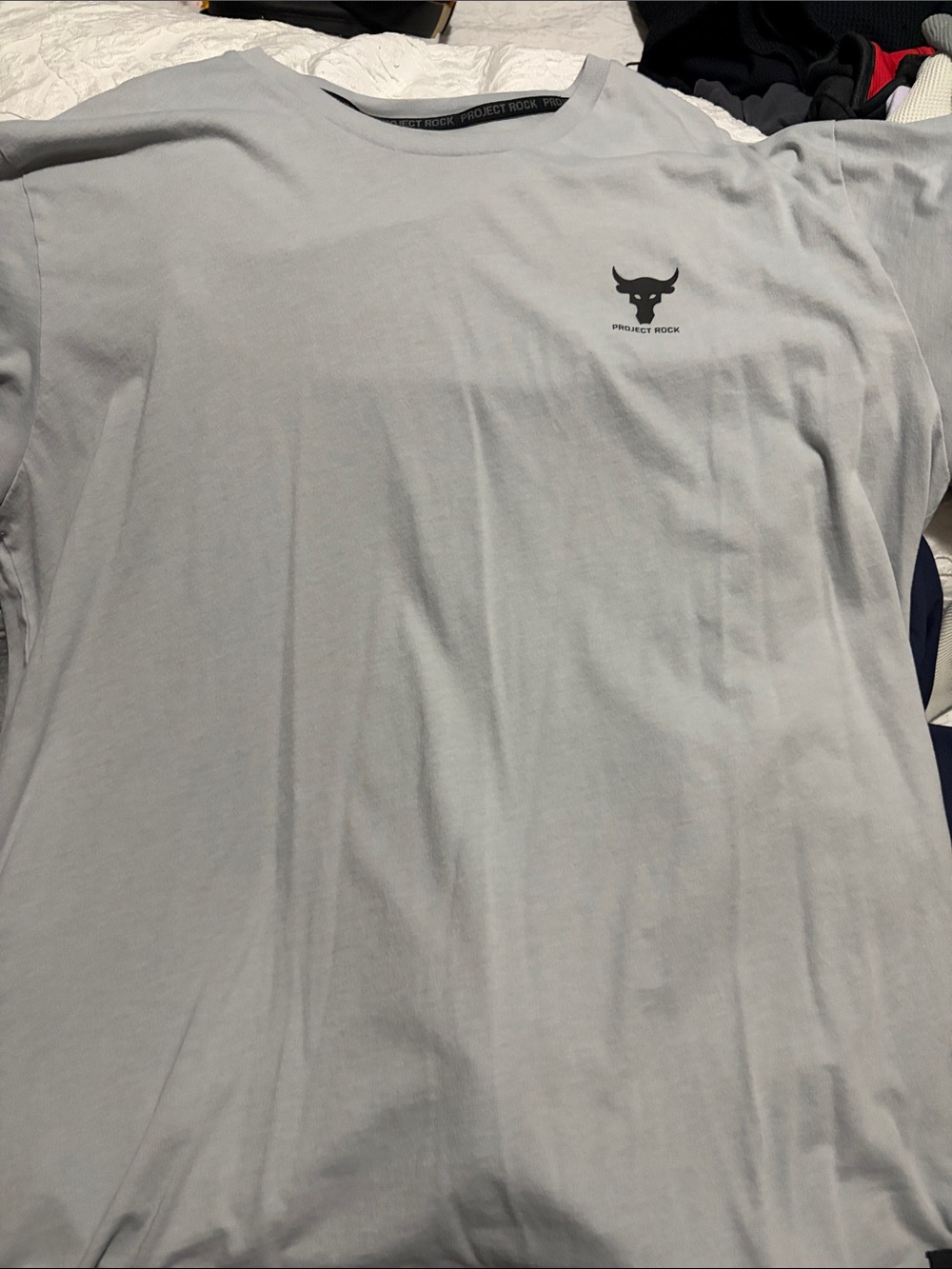 Under Armour Project Rock Men’s Light Gray Short Sleeve Crew Tee